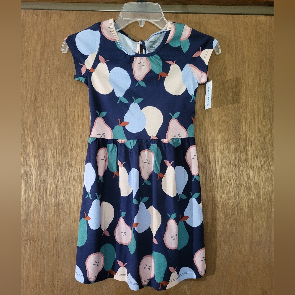 NWT Carter's Blue and White Flutter Sleeve Sundress